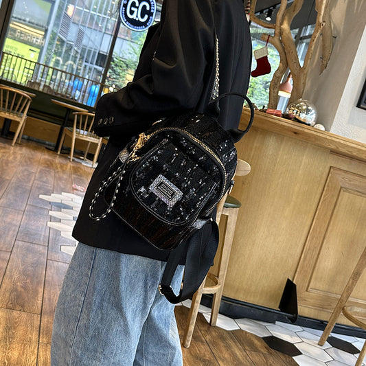 Women's Style Sequin Fashion High Sense Genuine Backpacks