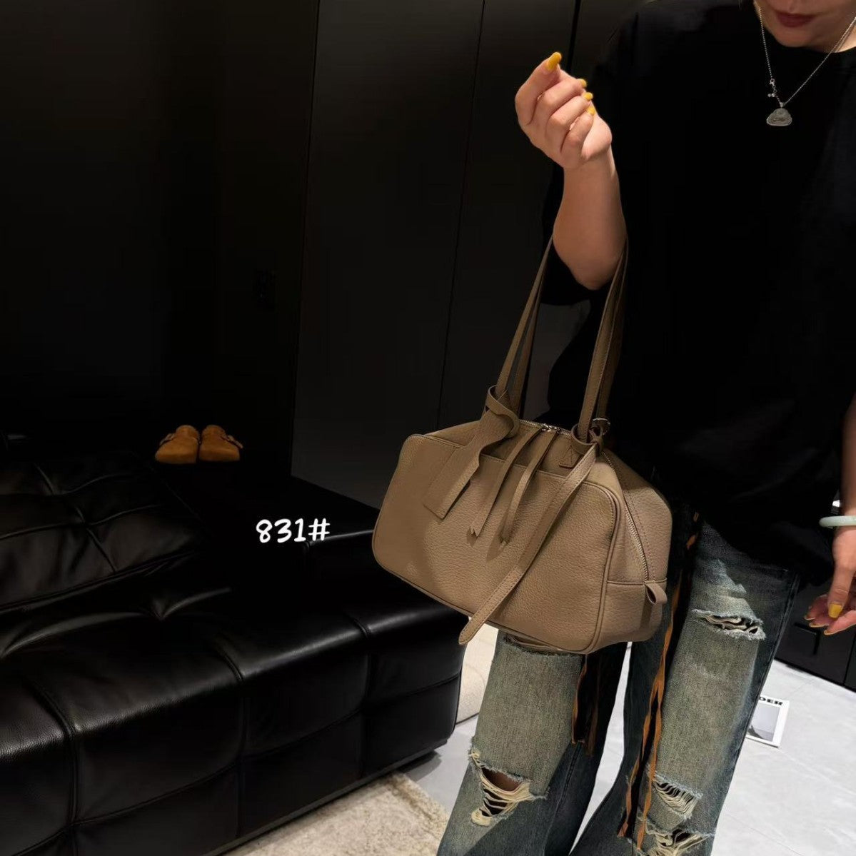 Women's Soft Leather Bowling Idle Style Fashion Crossbody Bags