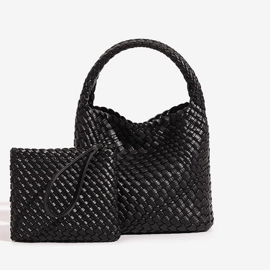 Genuine Leather Woven Vegetable Basket Holiday Crossbody Bags