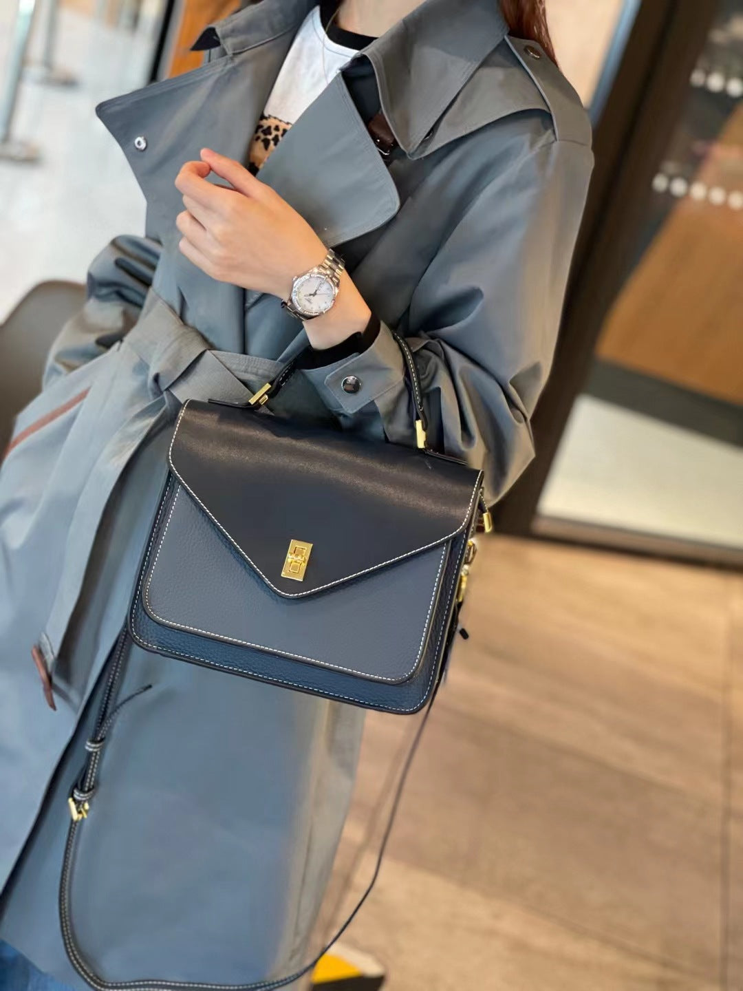 Women's Soft Genuine Leather Surface Two Pieces Handbags