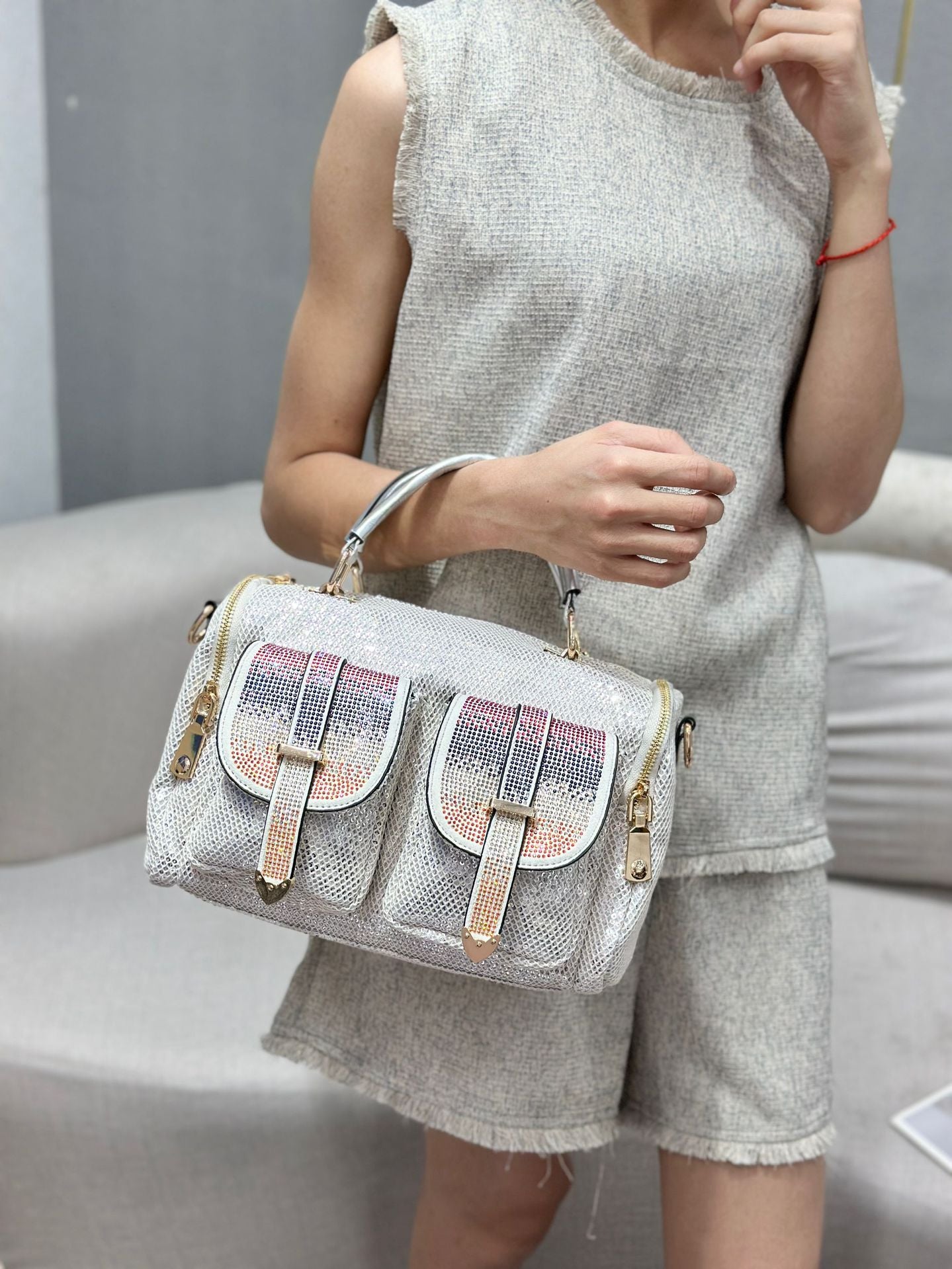 Creative Women's Rhinestone Sequins Large Capacity Bags