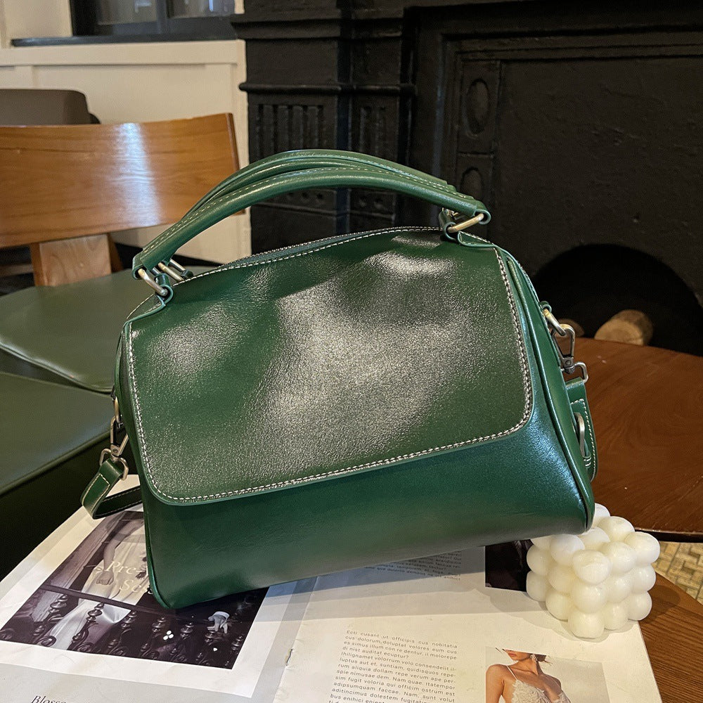 Women's Soft Leather Retro Boston Live Portable Crossbody Bags