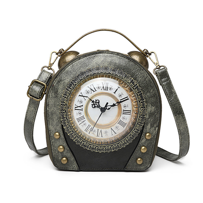 Creative Women's Clock Function Retro Battery Handbags