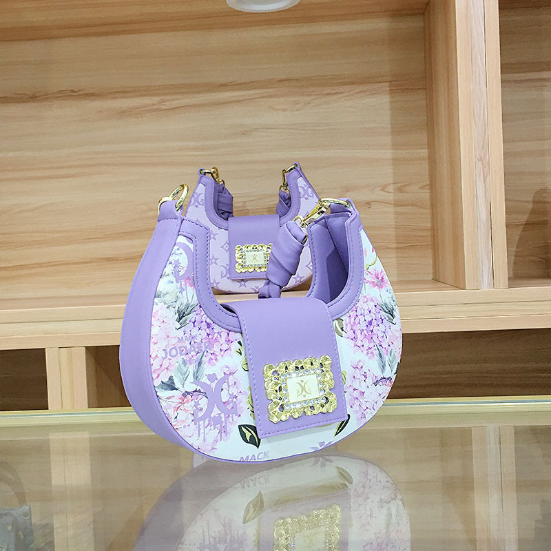 Women's Crescent Moon Hand-woven Twist Braid Shoulder Bags