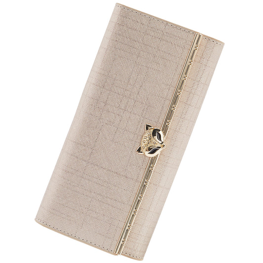Women's Long Cowhide Large Capacity Fashion Korean Ladies Wallets