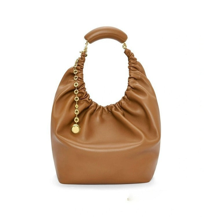 Women's Genuine Leather Soft Cowhide Donut Chain Shoulder Bags