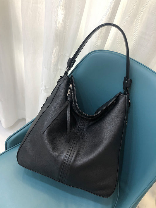 Women's Large Capacity First Layer Cowhide Portable Shoulder Bags