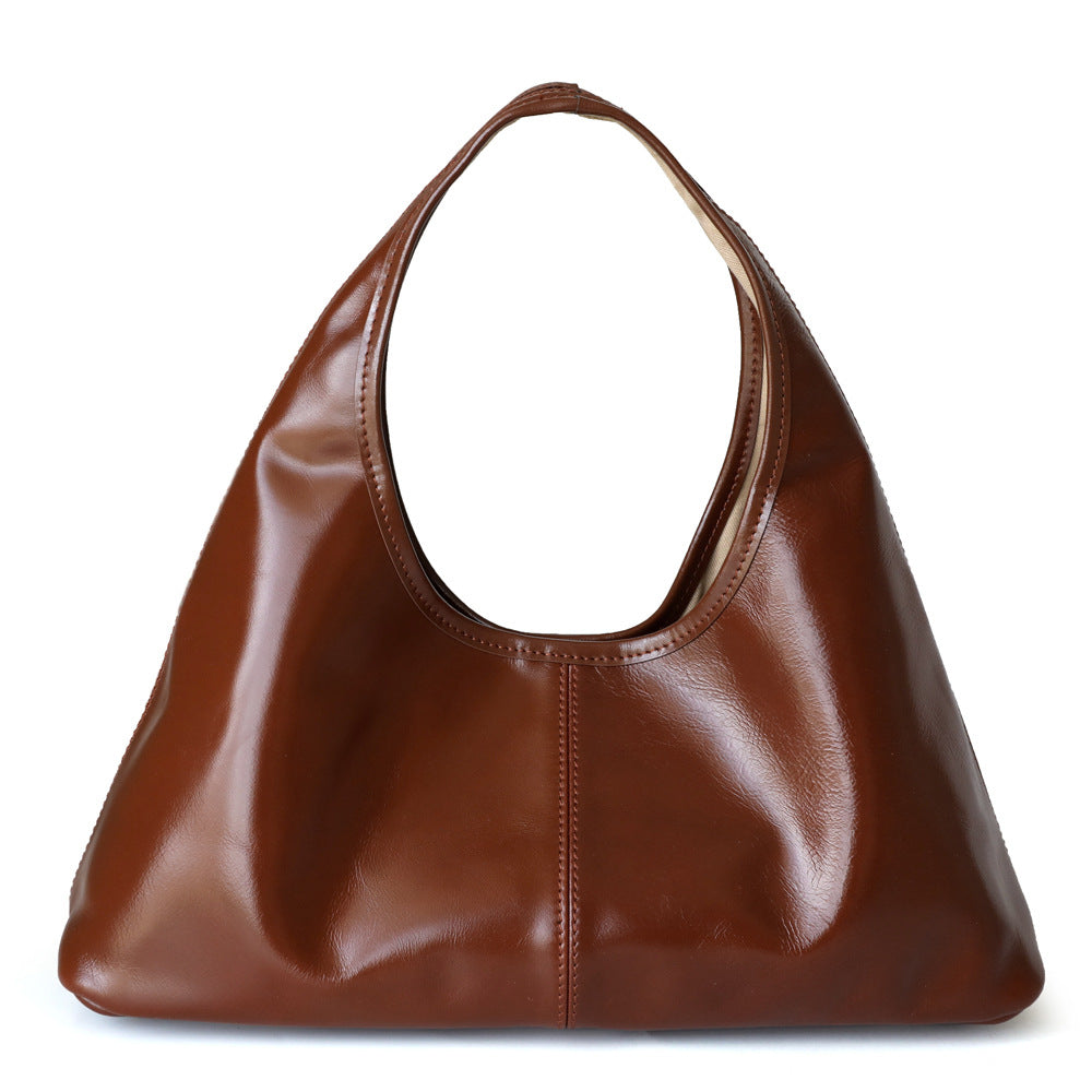 Women's Retro Commuter Large Capacity Underarm Genuine Bags
