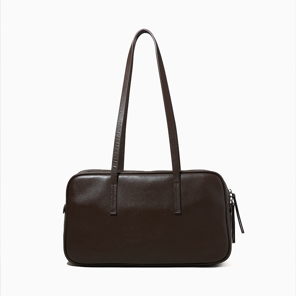 Top Layer Cowhide Make Capacity Boston Shoulder Bags