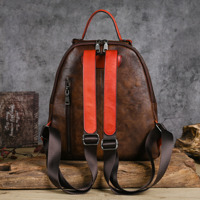 Top Layer Leather Chinese Style Retro Backpacks
