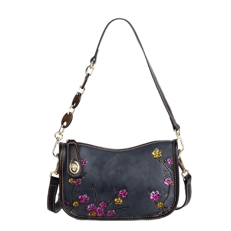 Women's Underarm Layer Cattlehide Leather Fashion Simple Crossbody Bags
