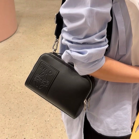 Women's & Men's & Detachable Strap Double Zipper Four-color Bags