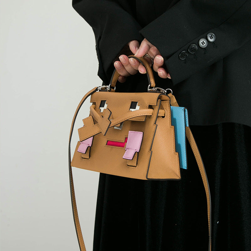 Women's Kelly Cartoon Smiling Face Mosaic Doll Crossbody Bags