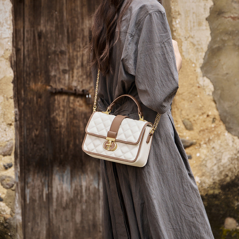 Women's Black Chain High-grade Genuine Leather Handbags