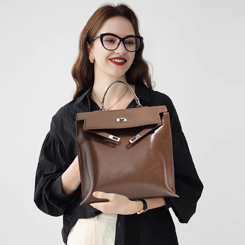 Women's Style Commuter Genuine Leather Large Capacity Fashion Backpacks