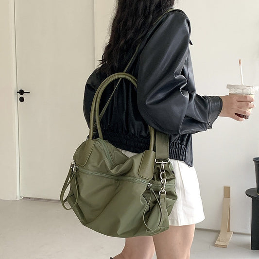 Women's College Fashion Pleated Design Nylon For Bags