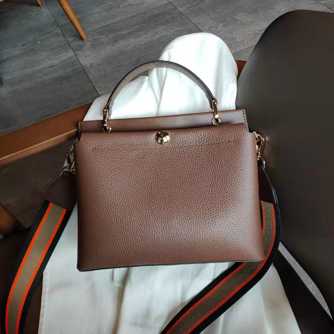 Women's Contrast Color Versatile Large Capacity Top Handbags