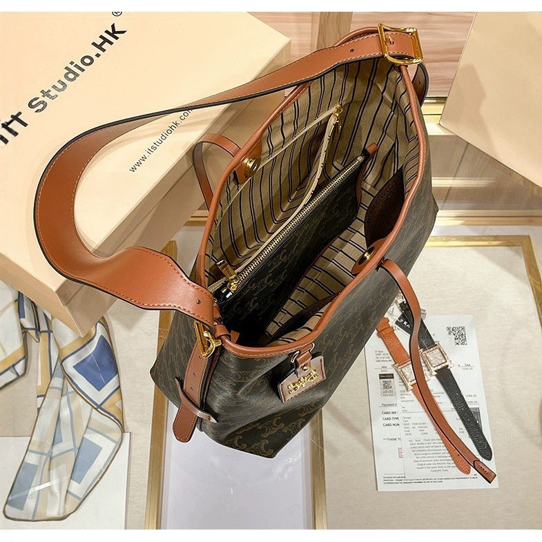 Women's Genuine Leather Commuter Large Capacity Underarm Handbags