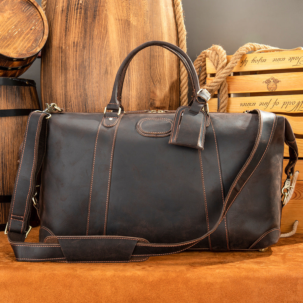 Crazy Horse Leather Large Capacity Genuine Travel Bags