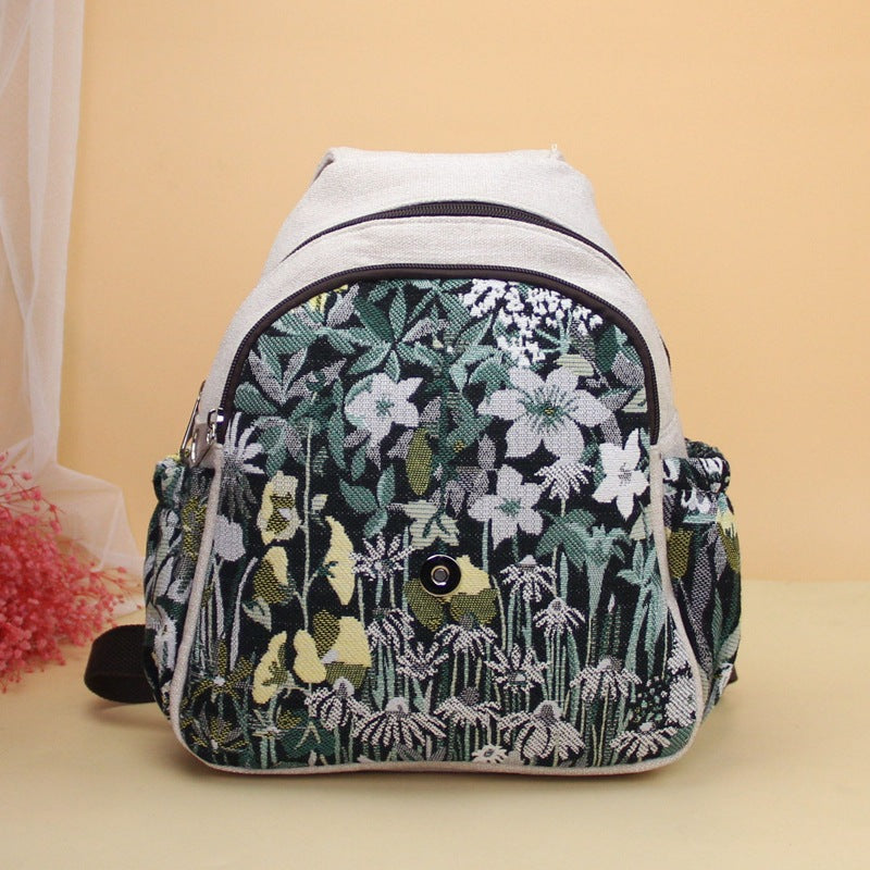 Mori Style Artistic Hand-woven Flower Ethnic Backpacks