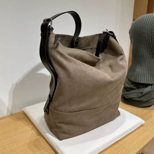 Two-color Big Canvas Large Capacity Totes Shoulder Bags