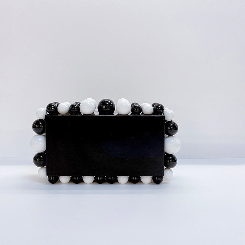 Women's Trendy Acrylic Cloud Glue Beads Clutch Evening Bags