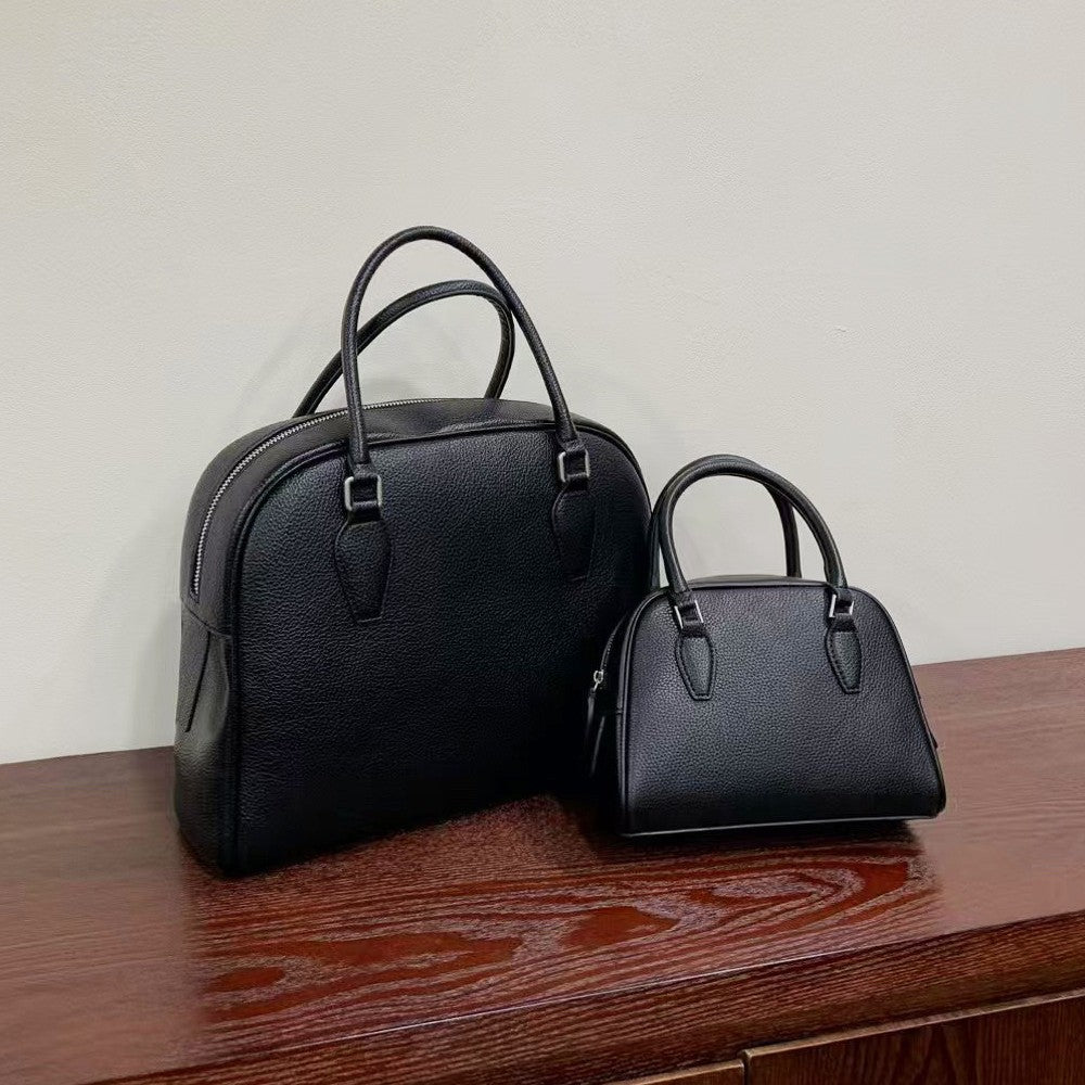 Women's Genuine Leather Boston Bowling High-grade Niche Handbags