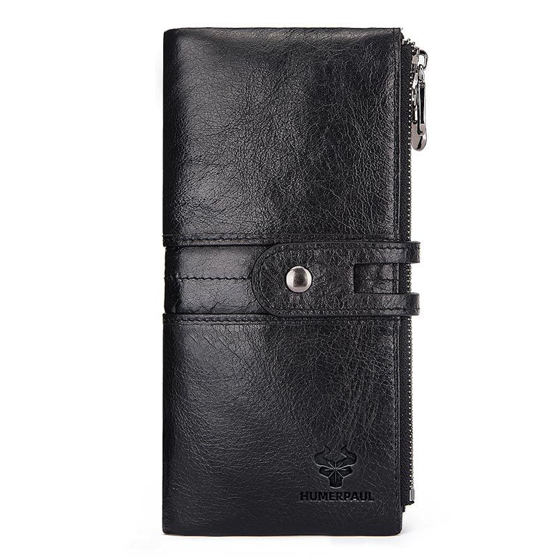 Women's Antimagnetic Clutch Top Layer Cowhide Long Ladies Wallets