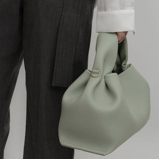 Women's French Minority Solid Color Lunch Box Handbags