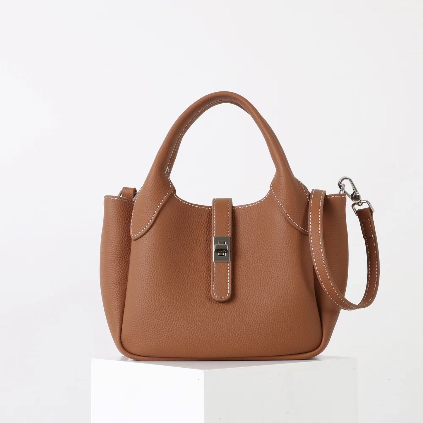 New Elegant Cowhide High-grade Vegetable Basket Crossbody Bags