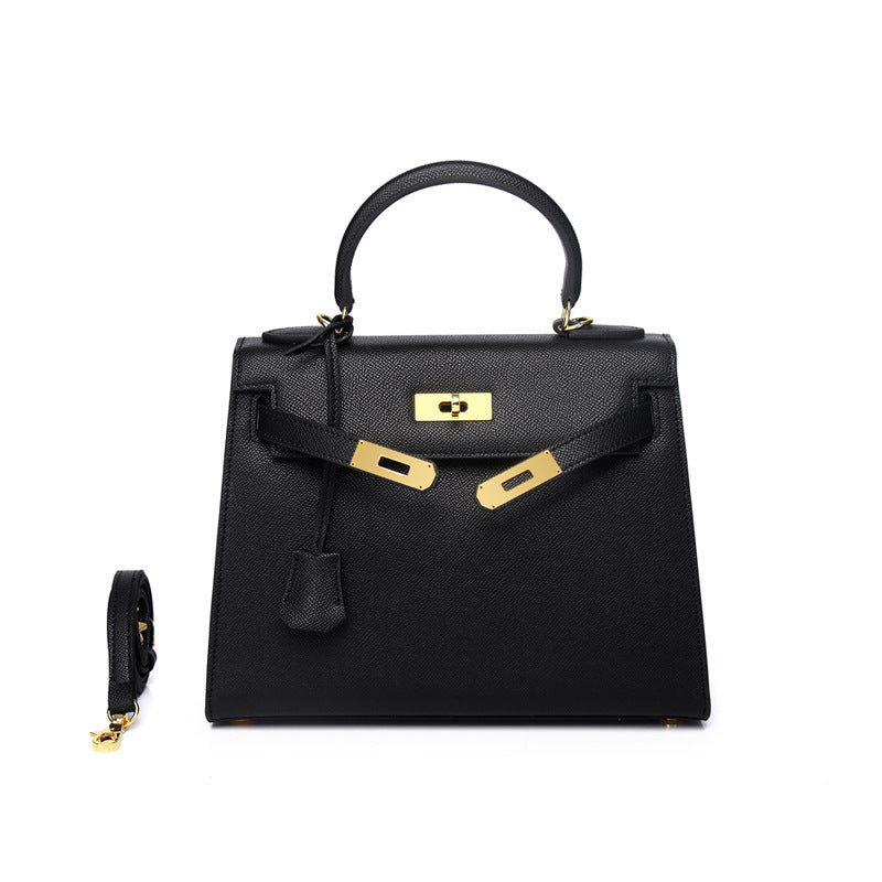 Women's Palm Print Cowhide Platinum Twist Genuine Handbags