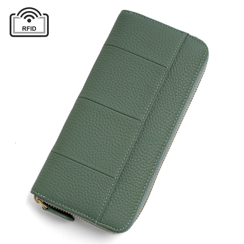 Women's Long Leather Organ Clutch Large Capacity Ladies Wallets