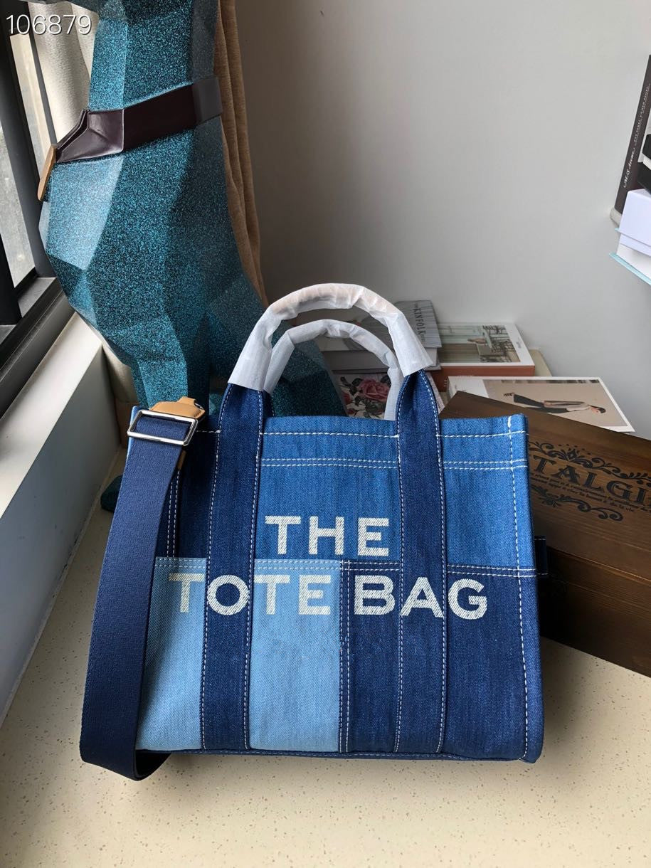 Mini Denim Color Matching Portable Shopping Handbags