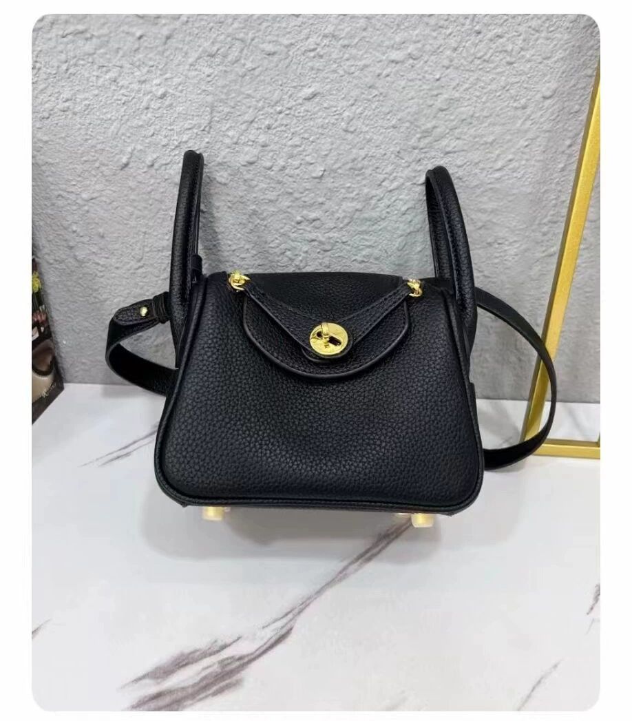 Women's Mini Lindi Leather Lychee Pattern Doctor Crossbody Bags