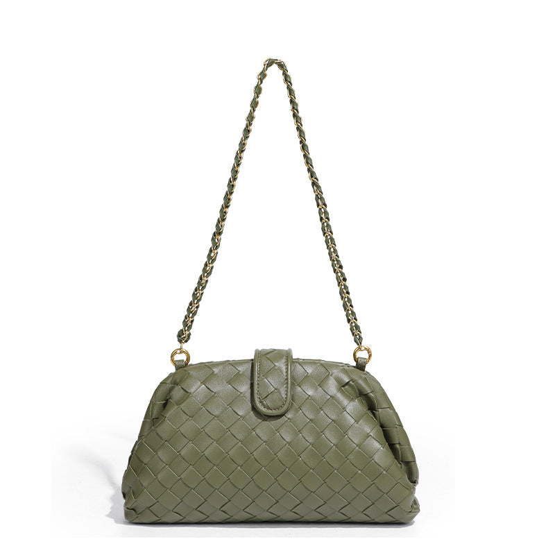 Women's Stylish Simple Hand-woven Chain Underarm Shell Bags