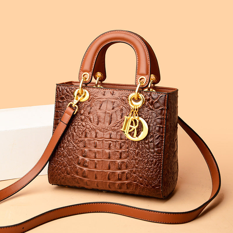 Women's Crocodile Pattern Diana Retro Portable Bags