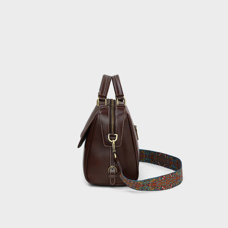 Women's Fashion Large Capacity Genuine Leather Portable Crossbody Bags