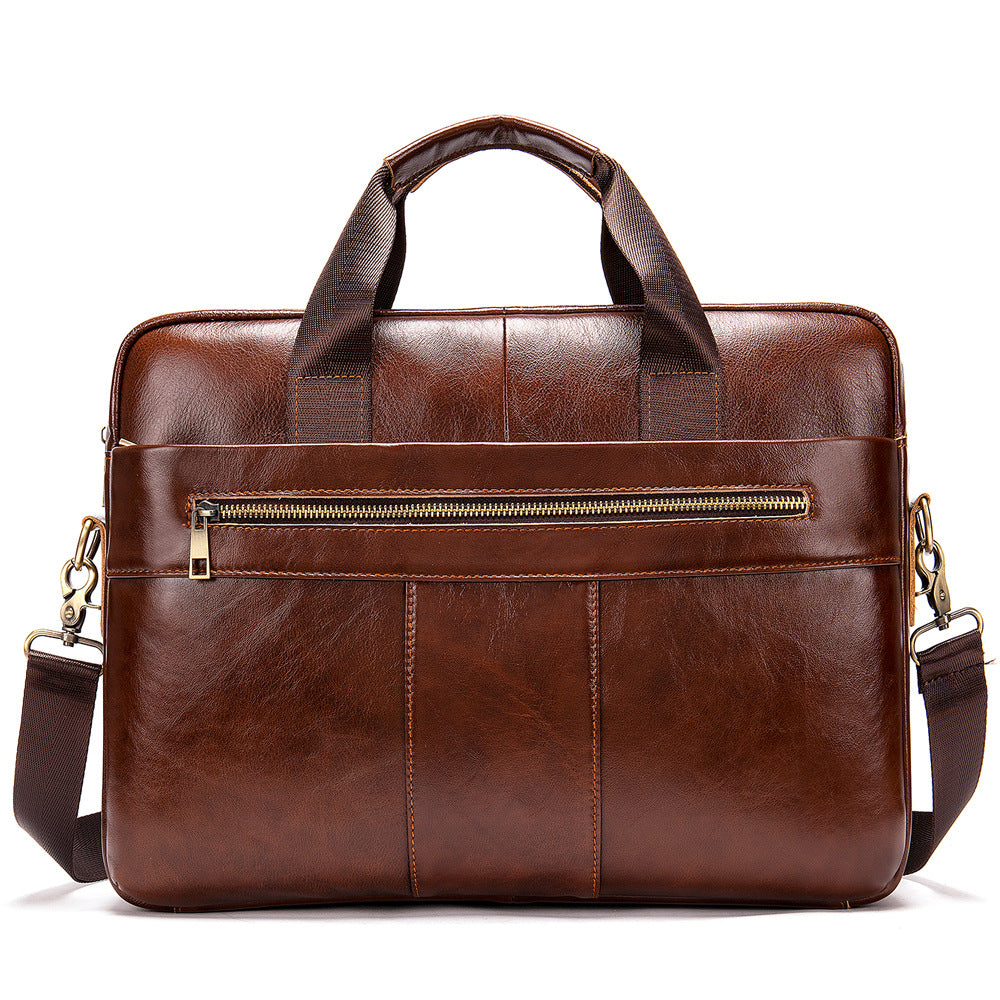Men's Genuine Leather Retro Lightweight Business Inch Men's Handbags