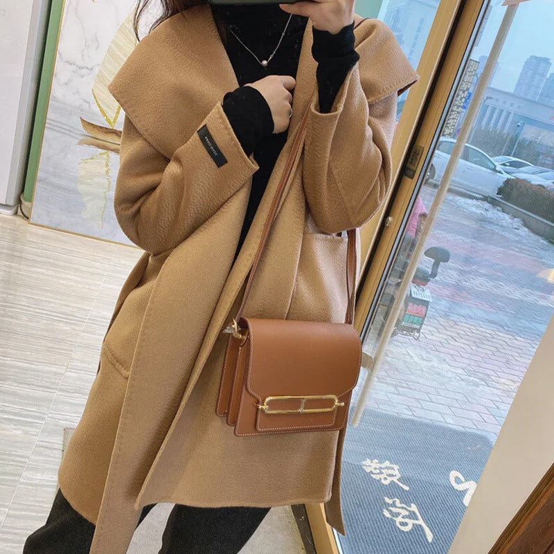 Women's High-grade Goat Pattern Cowhide Pig Nose Crossbody Bags