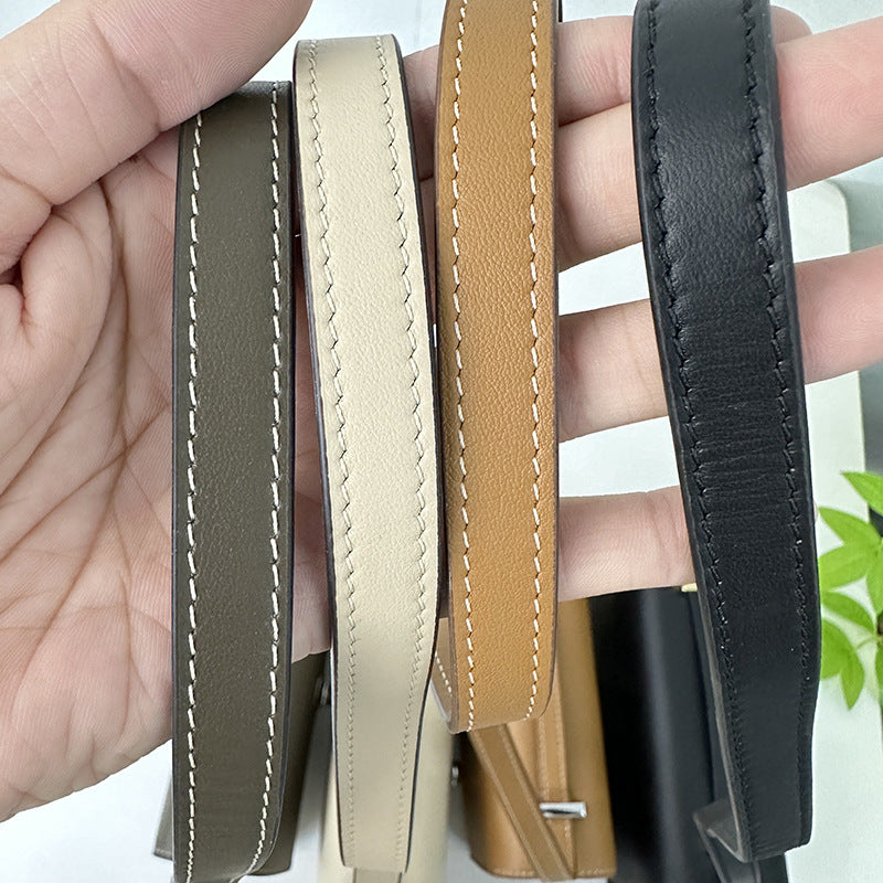 Women's First Layer Cowhide Fashion Solid Color Crossbody Bags