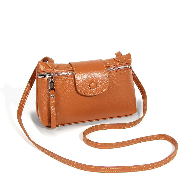 Women's Layer Cowhide Summer Simple Design High Sense Crossbody Bags
