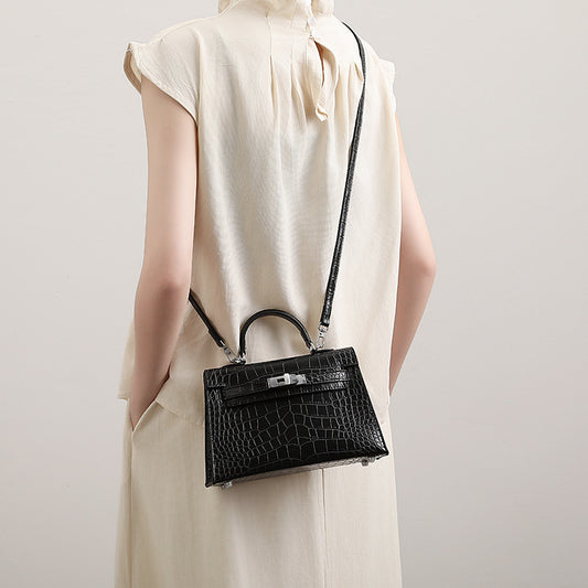 Women's Crocodile Pattern High-grade Fashion Stone Handbags