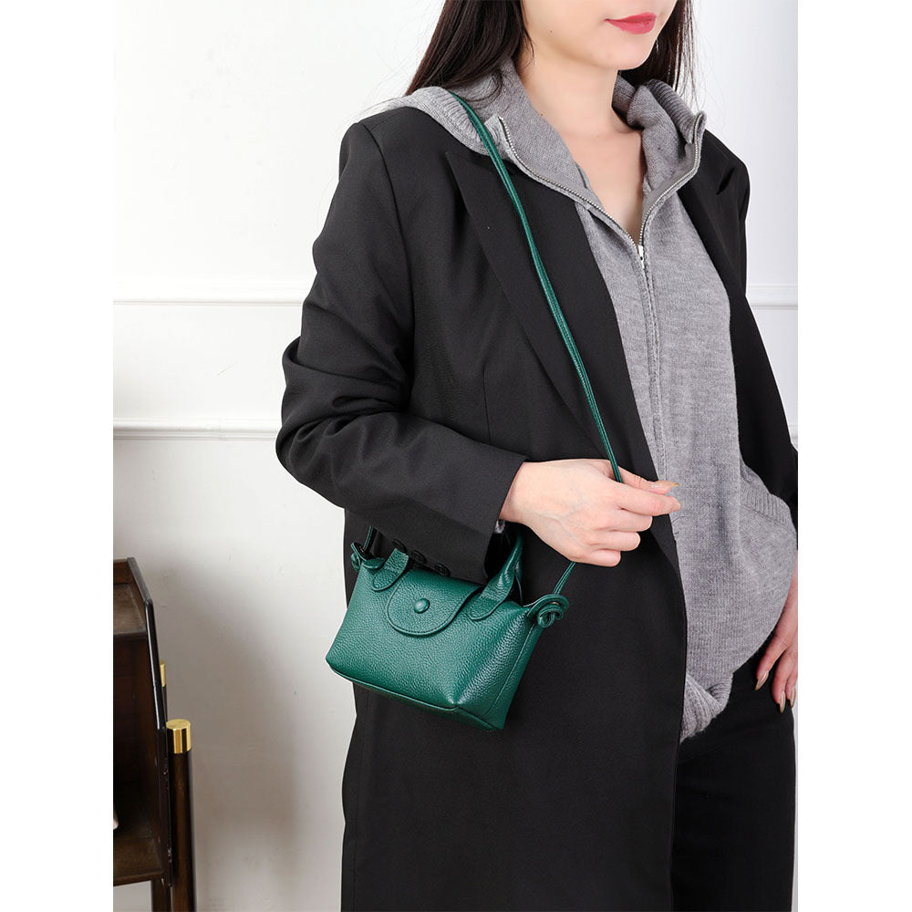 Women's Top Layer Cattlehide Leather Fashion Simple Crossbody Bags