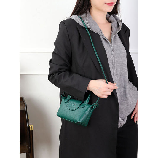 Women's Top Layer Cattlehide Leather Fashion Simple Crossbody Bags