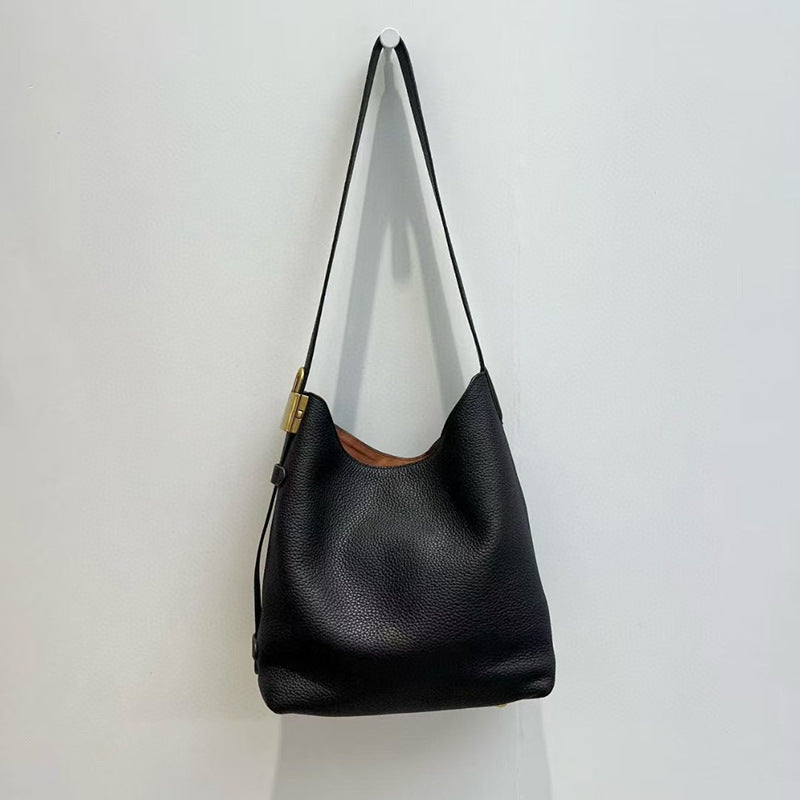 Women's Glutinous First Layer Cowhide Leather Niche Shoulder Bags