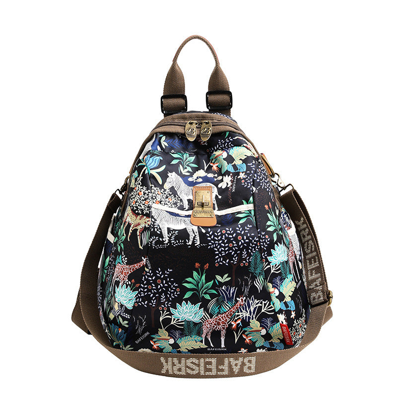 Printed Oxford Cloth National Fashion Large Backpacks