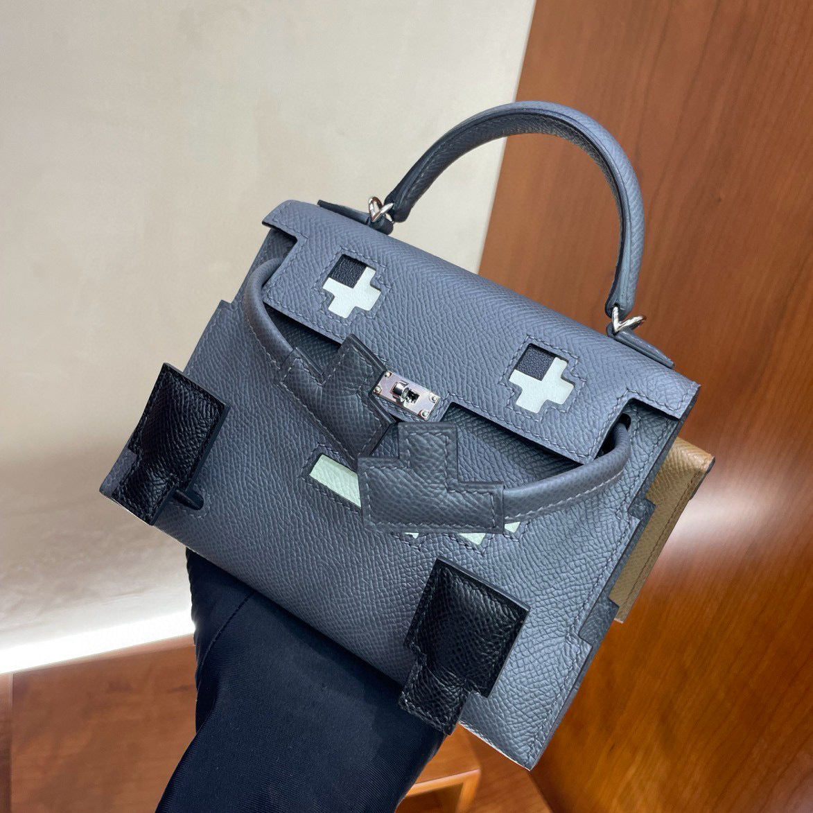 Women's Mosaic Doll First Layer Leather Crossbody Bags