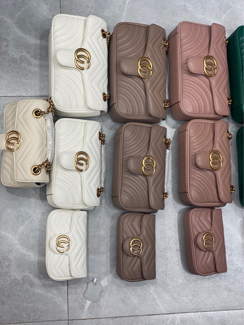 Women's Genuine Leather Classic Style Rhombus Chain Bags