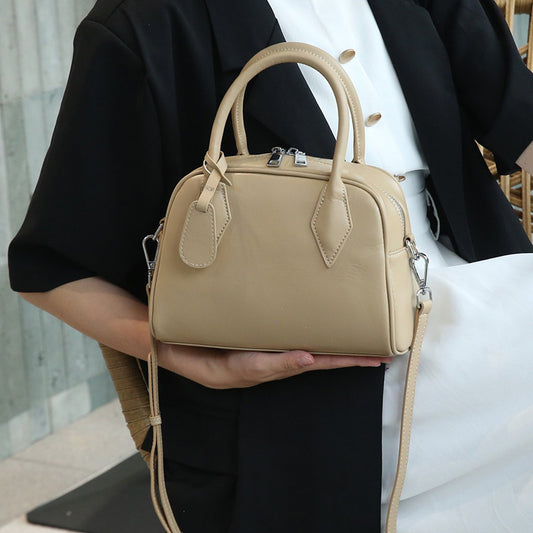 Women's Leather Summer High Sense Niche Pillow First Layer Cowhide Handbags