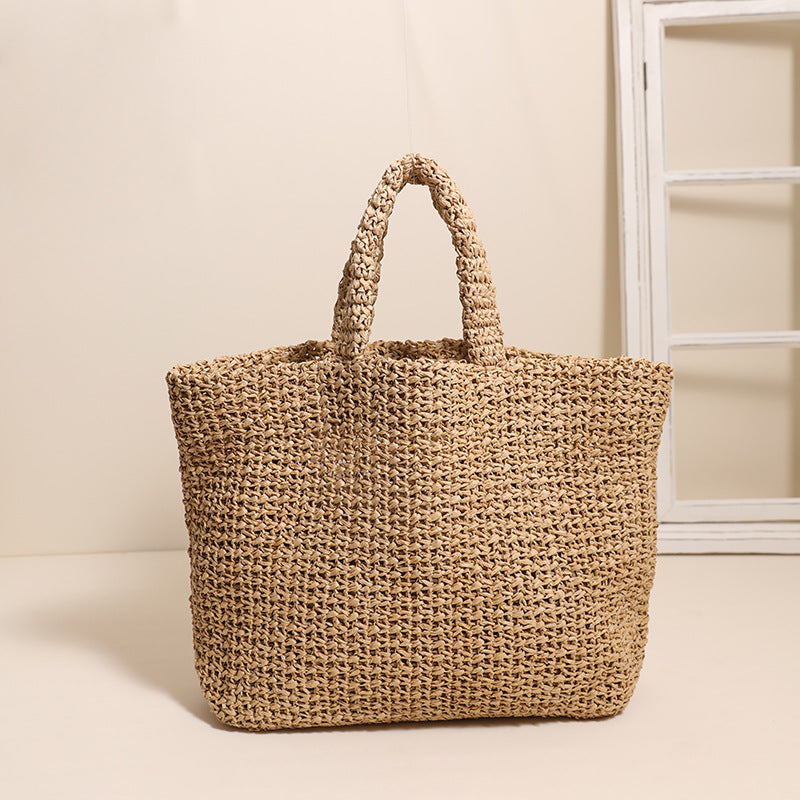 Women's Capacity Straw Handmade Woven Seaside Vacation Handbags